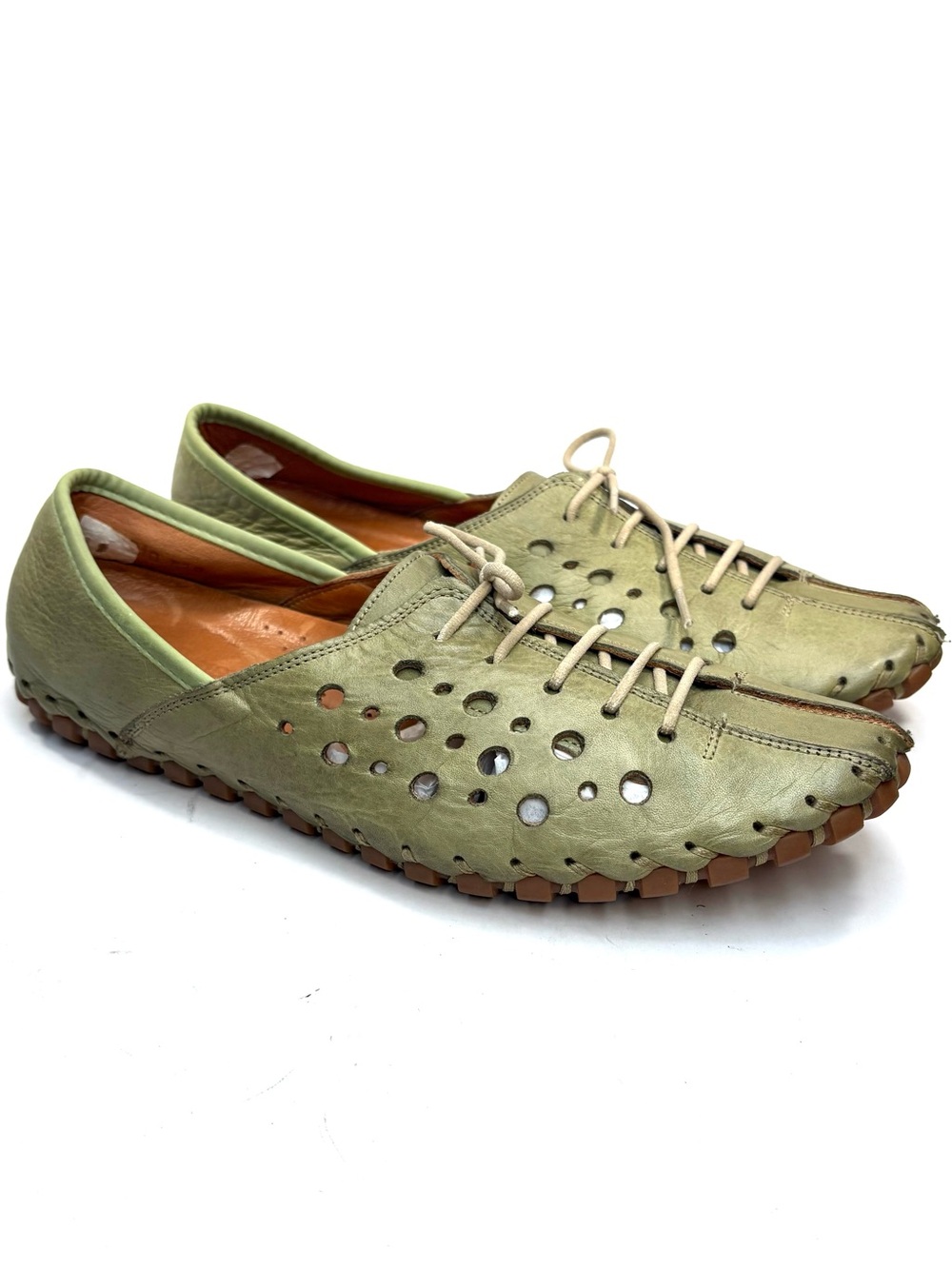 Volks Walkers Green Leather Flats | 41
